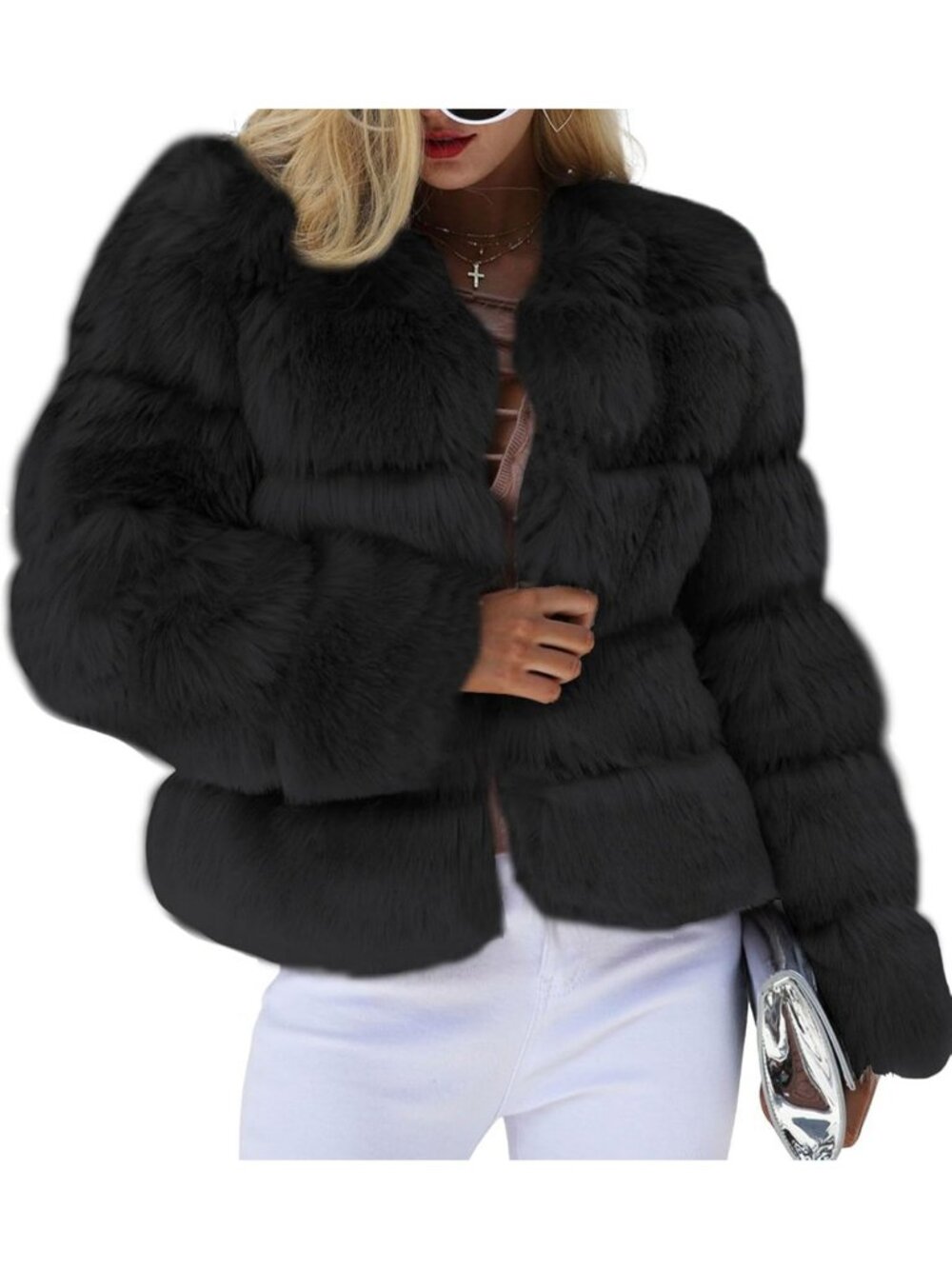 Cozy Fluffy Cropped Puffer Jacket | Faux Fur Winter Coat | Teddy Bear Parka